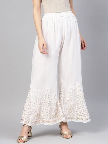 Chikankari palazzo myntra Clearance