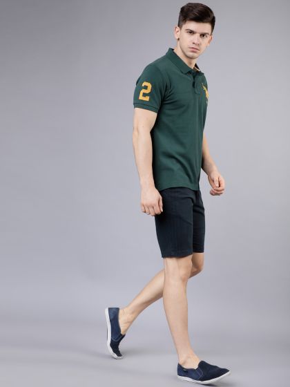Harvard Men Navy Blue Printed Regular Fit Sustainable Chino Shorts