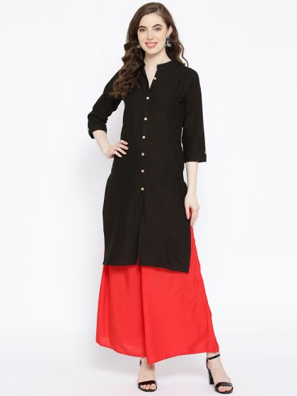 Buy AKS Women Navy Blue Gold Toned Printed Straight Kurta