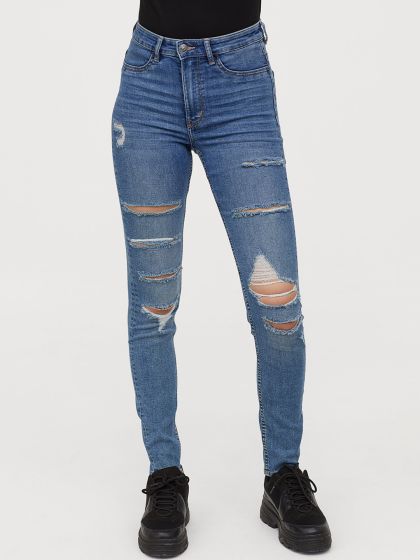 h&m ripped skinny jeans