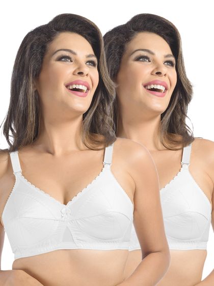 Sonari Double Layered Non-Wired 3/4Th Coverage T-Shirt Bra (Pack of 2) -  Nude White