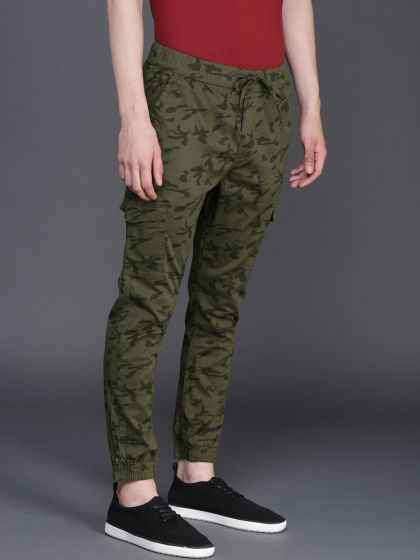 Olive Slim Fit Cargo Trousers