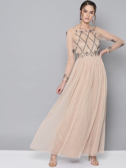 Pluss women maxi beige dress clearance