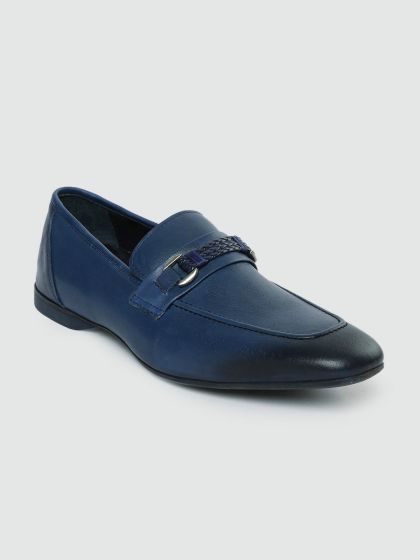 Buy Froskie Men Black Textured Glossy Leather Loafers Formal