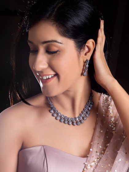 Stone Studded Beaded Jewellery Set 