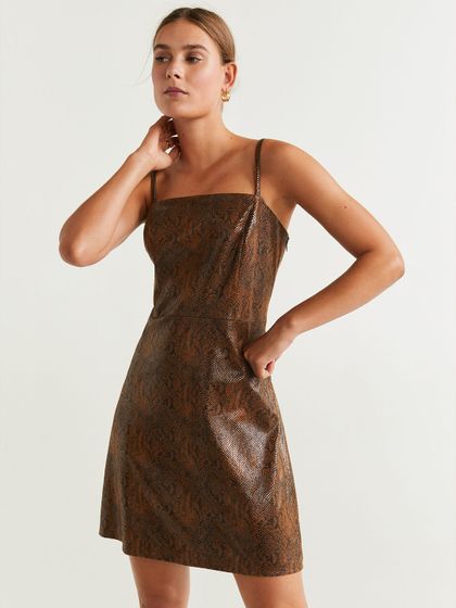 mango snakeskin dress