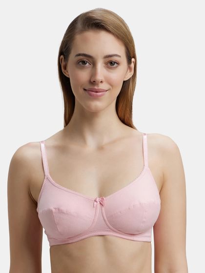 Buy Jockey SS12 High Coverage Nonpadded Beginners Bra With Adjustable  Straps Light Grey Malenge 32B Online at Low Prices in India at