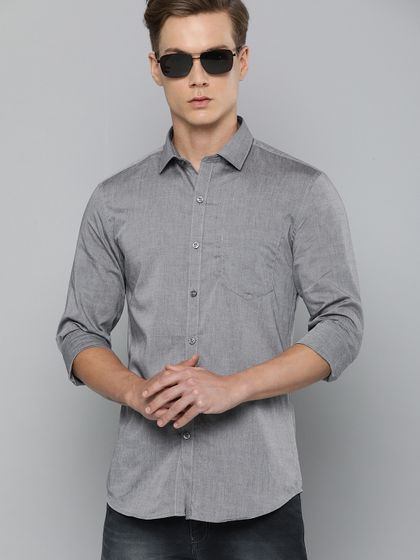 Highlander Navy Slim Fit Casual Shirt 