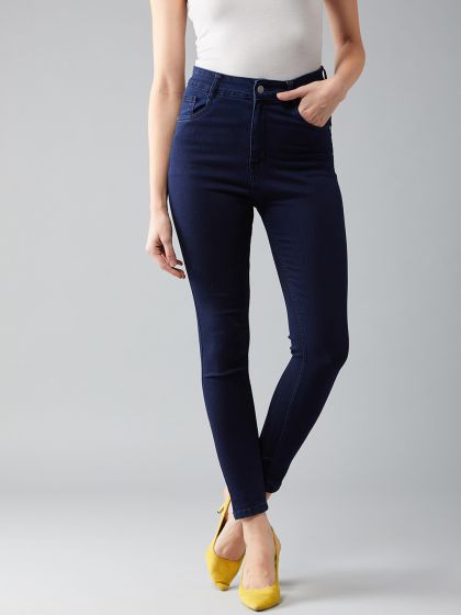 Buy DOLCE CRUDO Women Blue Skinny Fit High Rise Clean Look
