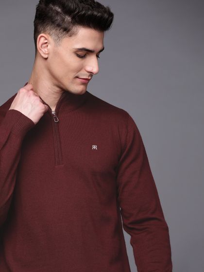 Buy Raymond Men Grey Solid Sweater Sweaters for Men 10736932