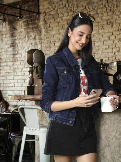 Buy Levis Women Blue Solid Denim Jacket Jackets for Women