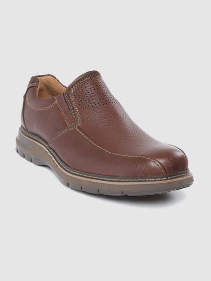 clarks leather slip ons
