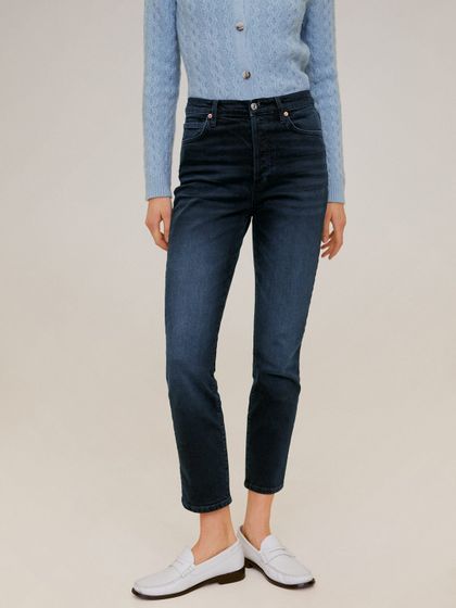 Buy MANGO Women Blue Sustainable Veronica Slouchy Fit Mid Rise Cropped  Clean Look Jeans - Jeans for Women 12923942 | Myntra