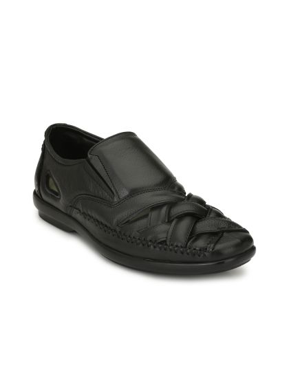 Buy Hush Puppies Men Black Leather Fisherman Sandals Sandals for