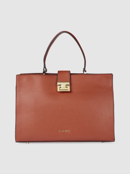 allen solly black solid handheld bag