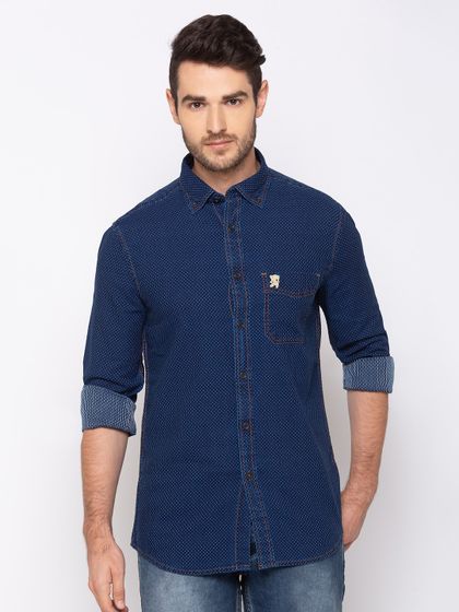 Buy Crocodile Men Blue Slim Fit Solid 