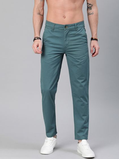 Buy Roadster Men Teal Blue Slim Fit 