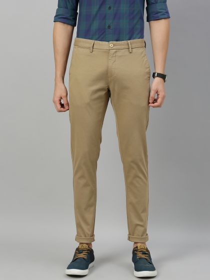 Buy U S Polo Assn Men Khaki Brown Austin Trim Slim Fit Solid Chinos Trousers For Men 8356905 Myntra