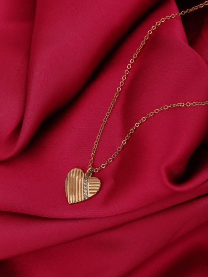 Carlton London Gold Plated Inline Heart Layered Necklace – Carlton London  Online