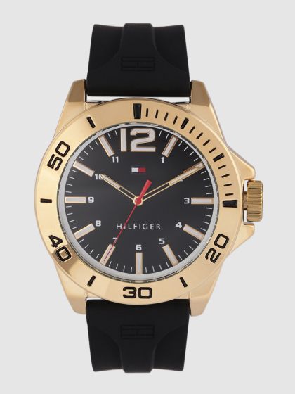 tommy hilfiger black analog watch