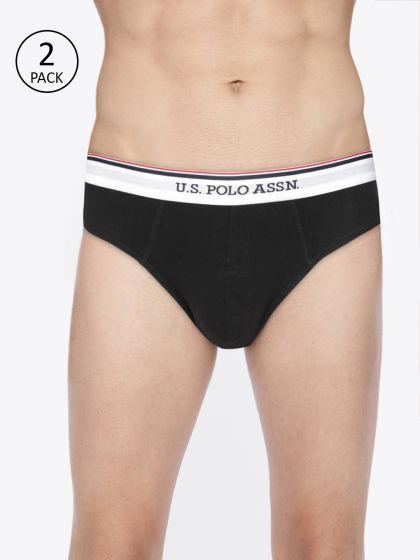 Buy U.S. Polo Assn. Men Pack Of 3 Solid Pure Cotton Briefs I006