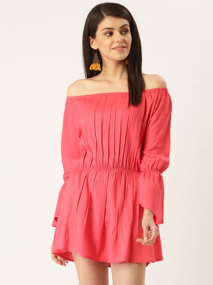 Buy Forever 21 Women Rose Gold Solid A Line Dress Dresses For Women 2287287 Myntra