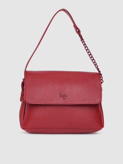 baggit red solid sling bag