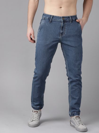 Buy Roadster Men Navy Blue Jogger Mid 