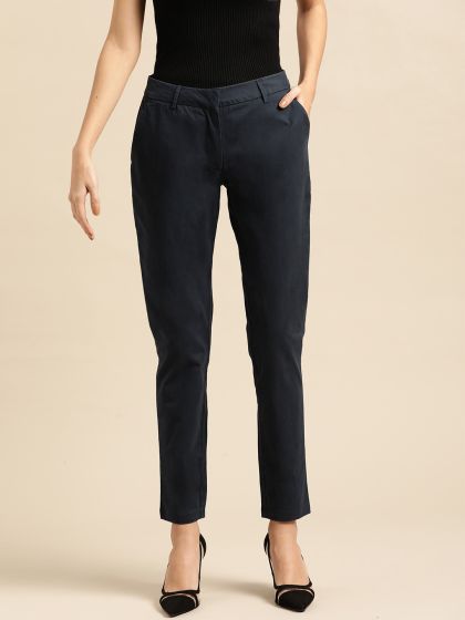 Women Solid Slim Fit Trousers