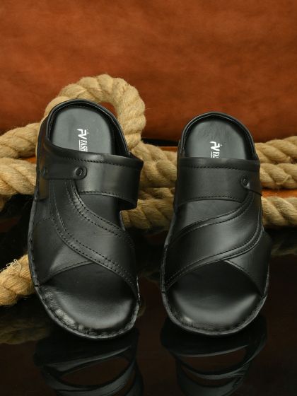 Buy Lee Cooper Men Black Leather Sandals Sandals for Men 1512907