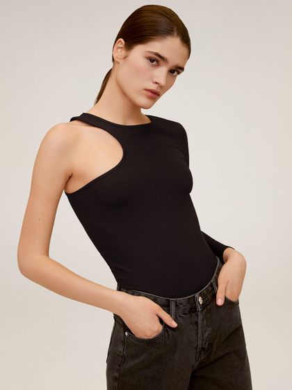 Ribbed top myntra clearance