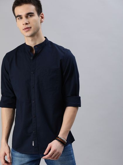 Buy DONEAR NXG Men Navy Blue Slim Fit 