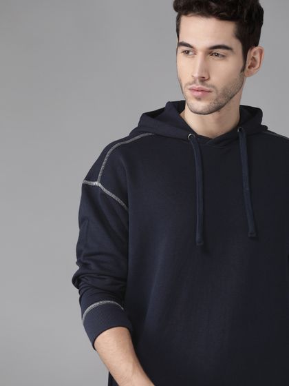black hoodie mens myntra
