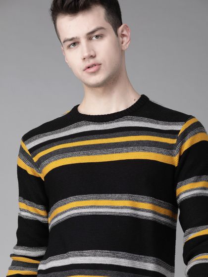 Red blue and new arrivals yellow striped sweater