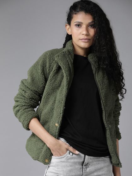 olive green teddy jacket