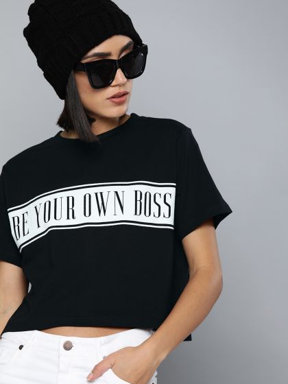 Buy FOREVER 21 Women Grey Melange Printed Round Neck Crop T Shirt Tshirts for Women 2513458 Myntra