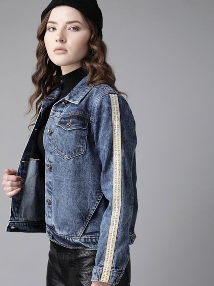 Pure Cotton Denim Bomber Jacket 