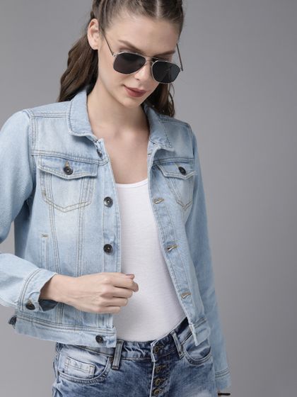 Washed Denim Jacket - Jackets for Women 