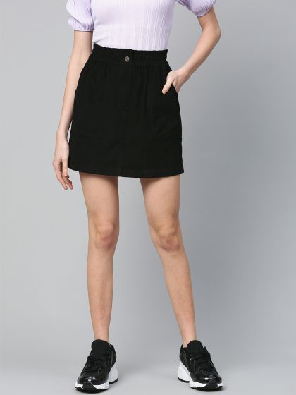 Black corduroy pencil skirt online