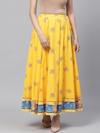 biba multicoloured printed maxi flared skirt