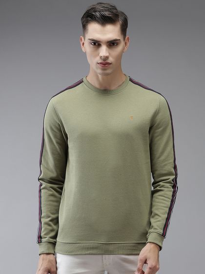 Van Heusen Men Yellow Solid Sweatshirt 