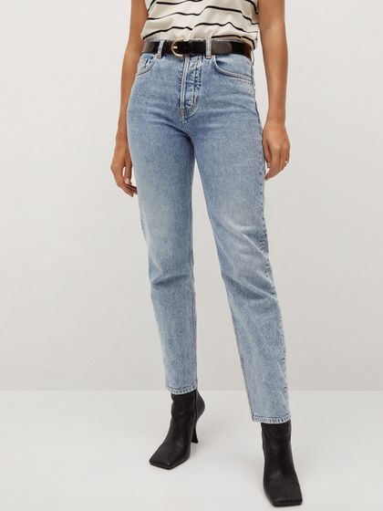 Buy MANGO Women Blue Sustainable Veronica Slouchy Fit Mid Rise Cropped  Clean Look Jeans - Jeans for Women 12923942 | Myntra