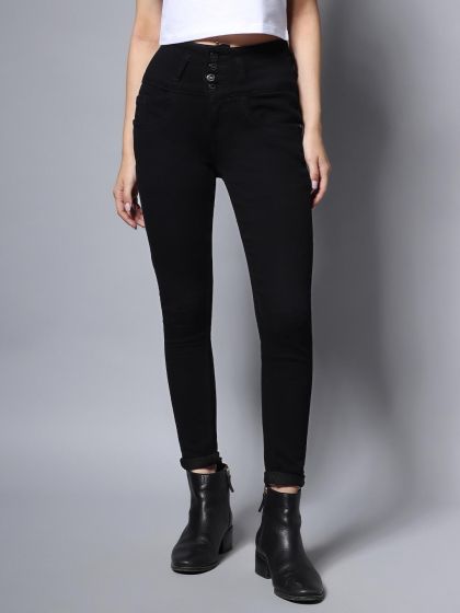 Buy PARIS HAMILTON Women's Tummy Tucker High Waist Jegging Stretchable  Jeans Black 28 at