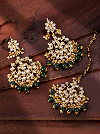18K Gold Plated \u0026 Kundan Jewellery Set 
