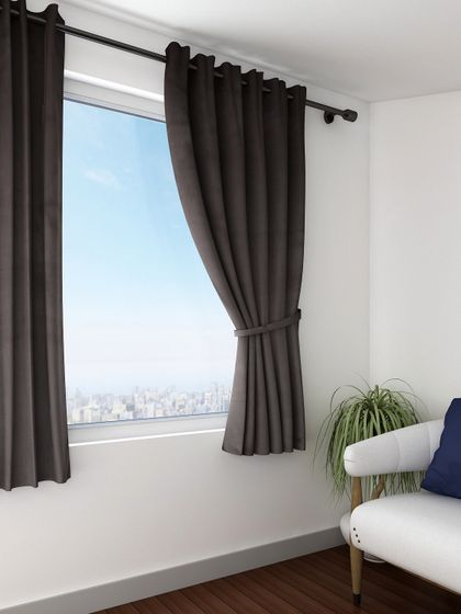 Buy Aura Red Brown Jacquard Abstract Pattern Room Darkening Window Curtains Curtains And Sheers For Unisex 7767082 Myntra