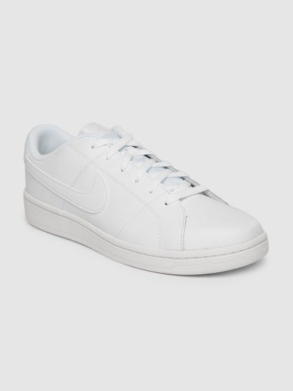 nike all white leather tennis shoes
