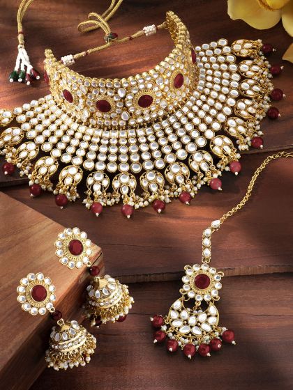Buy Zobby Green Gold Plated Handcrafted Meenakari Stone Studded