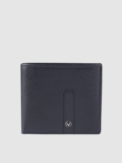 Buy Allen Solly Men Black Orange Textured Leather Two Fold