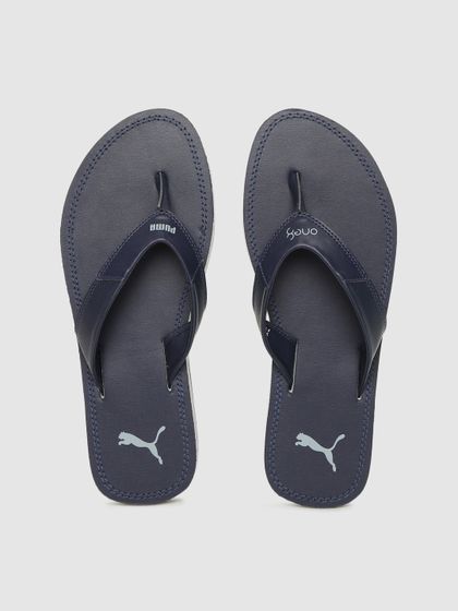 puma brown leather slippers