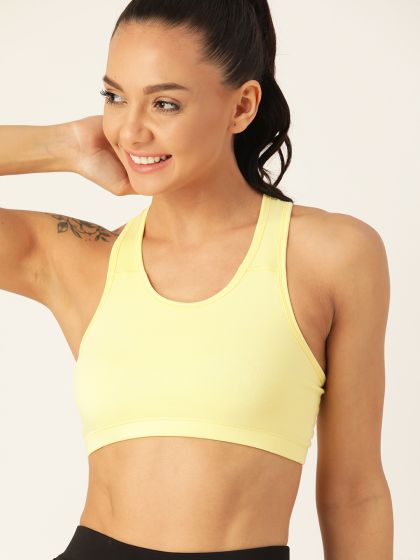 DressBerry Move Pink Solid Non-Wired Lightly Padded Sports Bra